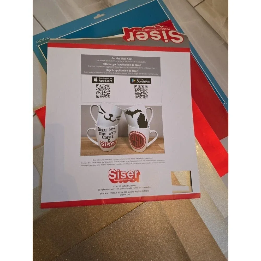 Siser Easy PSV Permanent Self Adhesive‎ Glitter Craft Vinyl 12
